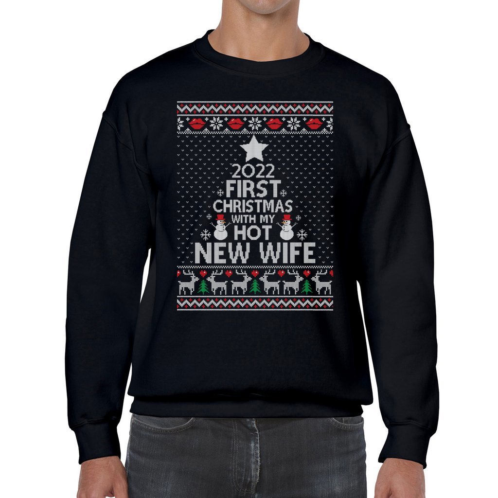 First Christmas With My Hot New Wife 2022 Ugly Christmas Sweater - Image 3