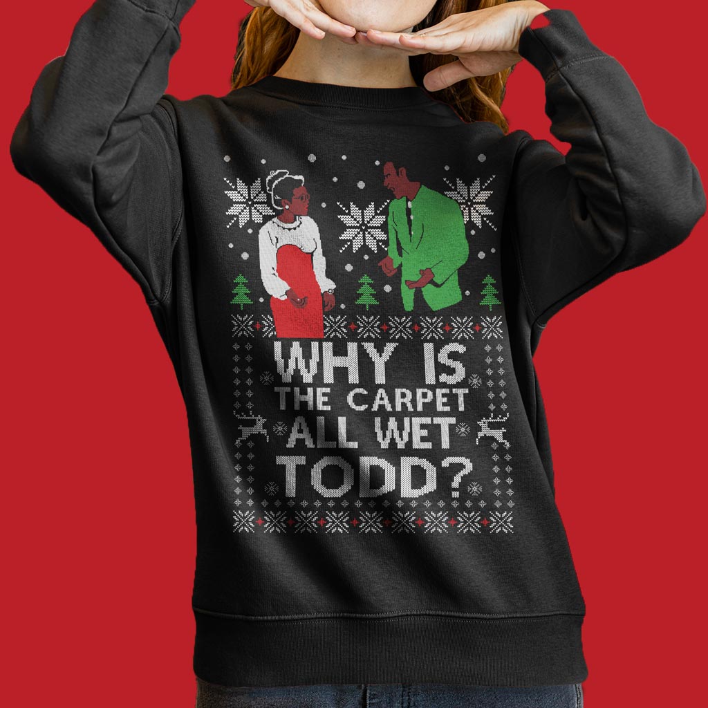 Carpet All Wet Todd Couples Ugly Christmas Sweaters