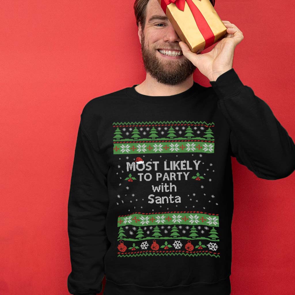 Most Likely To Party With Santa Unisex Christmas Sweater