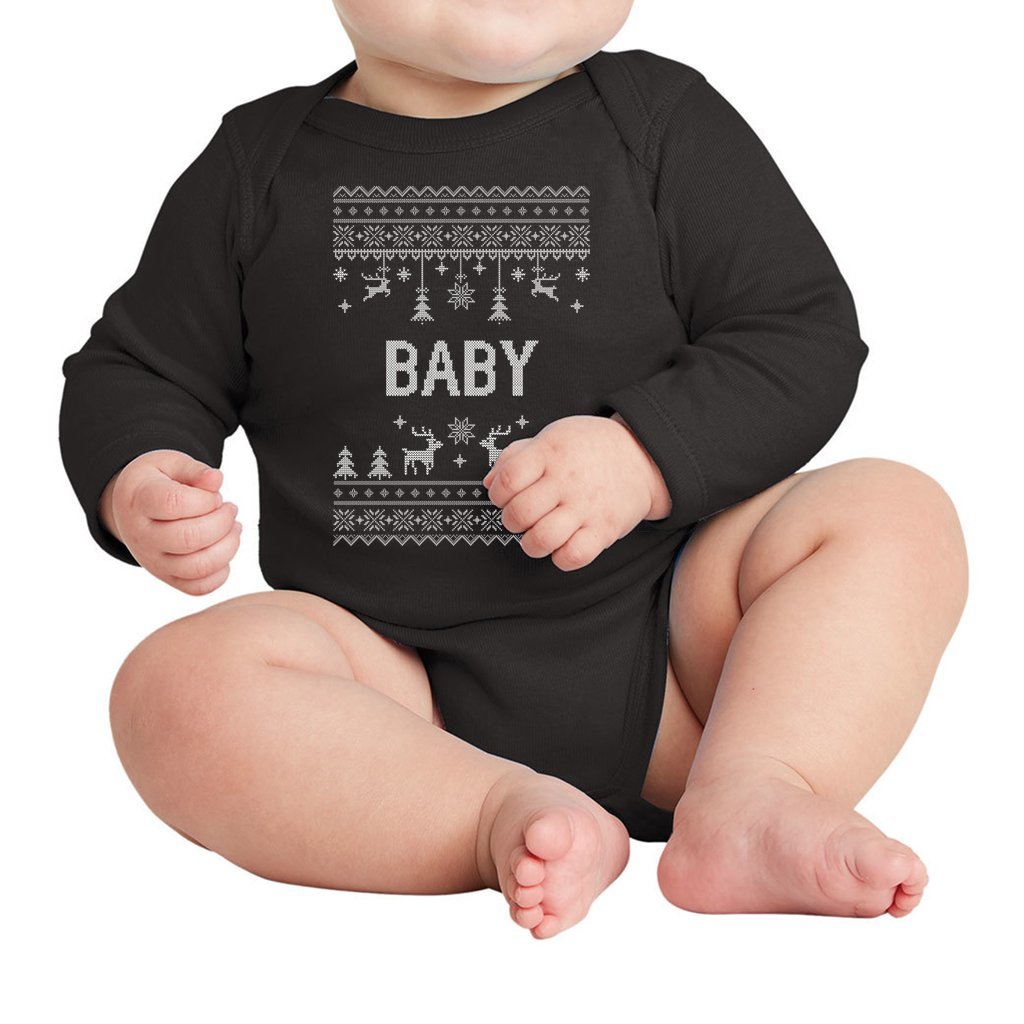 Baby Long Sleeve Bodysuit Matching Christmas Sweaters For Family - Image 3
