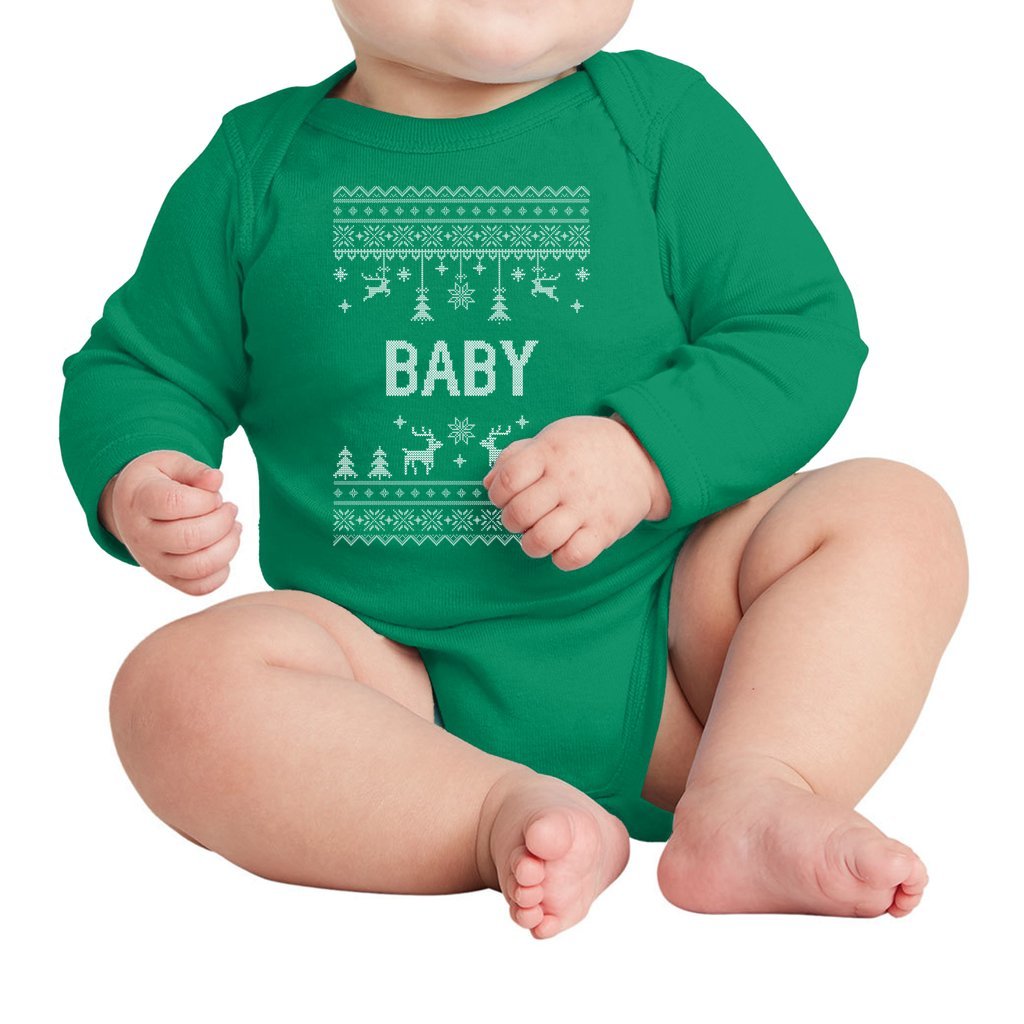 Baby Long Sleeve Bodysuit Matching Christmas Sweaters For Family - Image 5