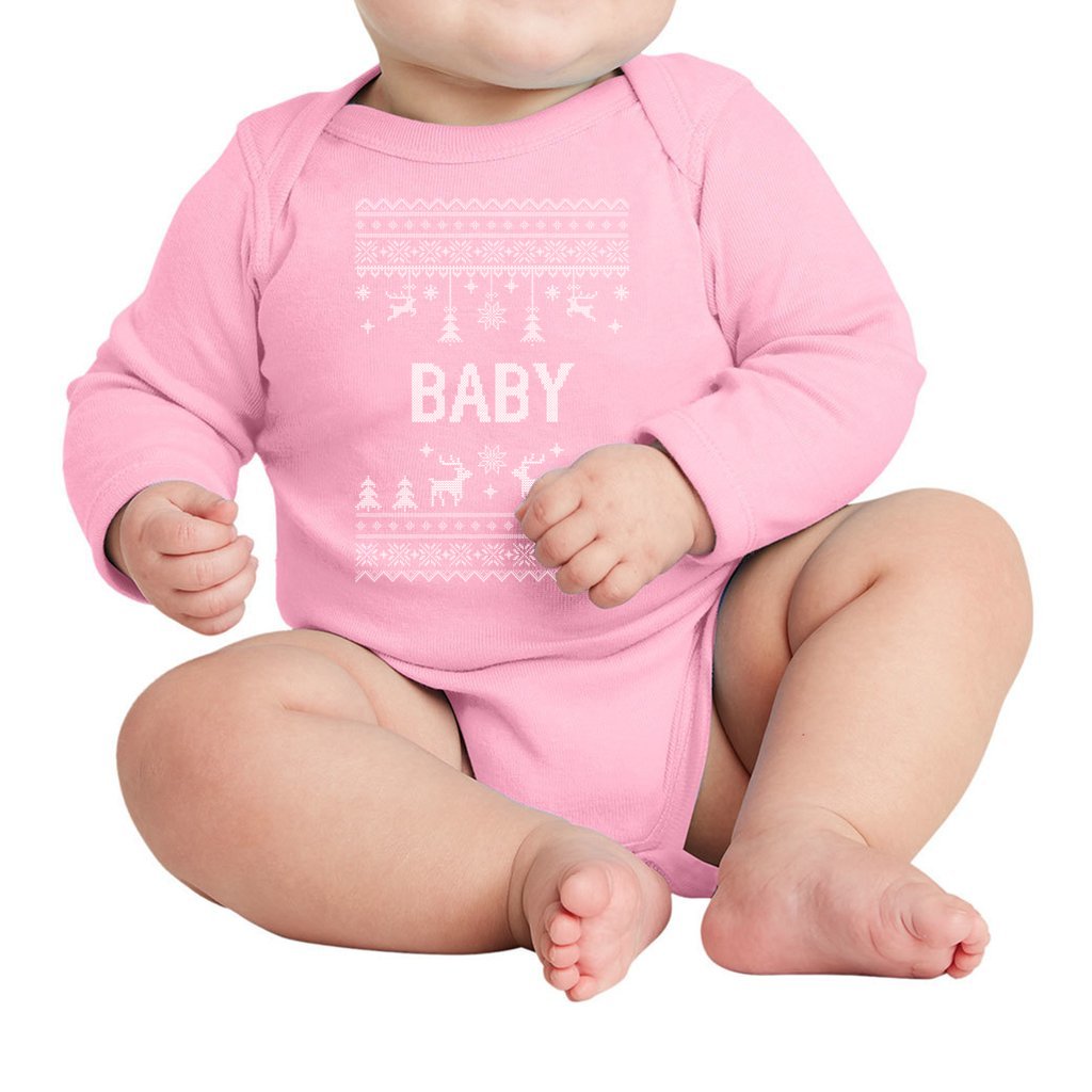 Baby Long Sleeve Bodysuit Matching Christmas Sweaters For Family - Image 4