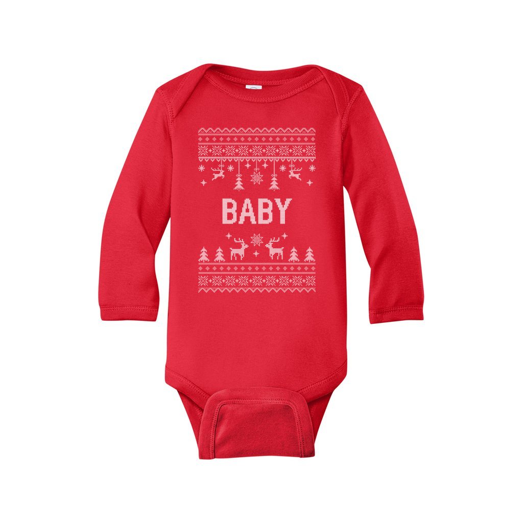 Baby Long Sleeve Bodysuit Matching Christmas Sweaters For Family - Image 7
