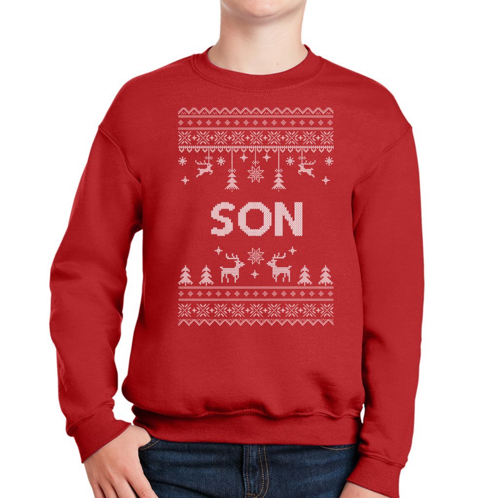 Son Matching Christmas Sweaters For Family