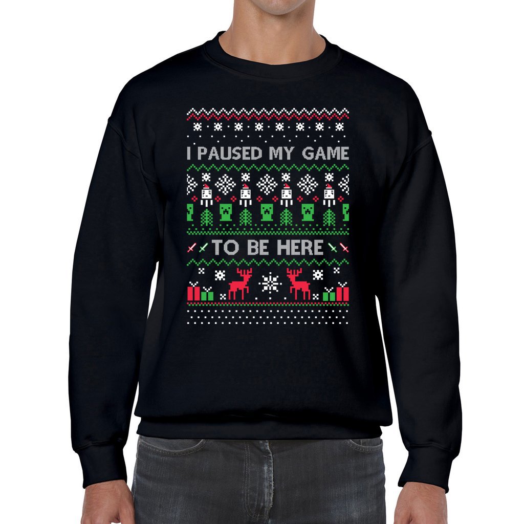 I Paused My Game To Be Here Funny Ugly Christmas Sweater - Image 10