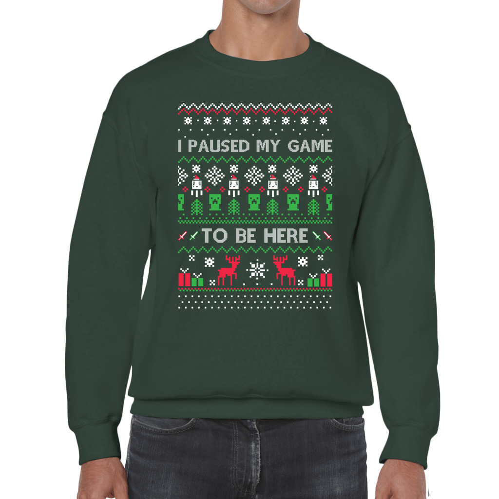 I Paused My Game To Be Here Funny Ugly Christmas Sweater - Image 9