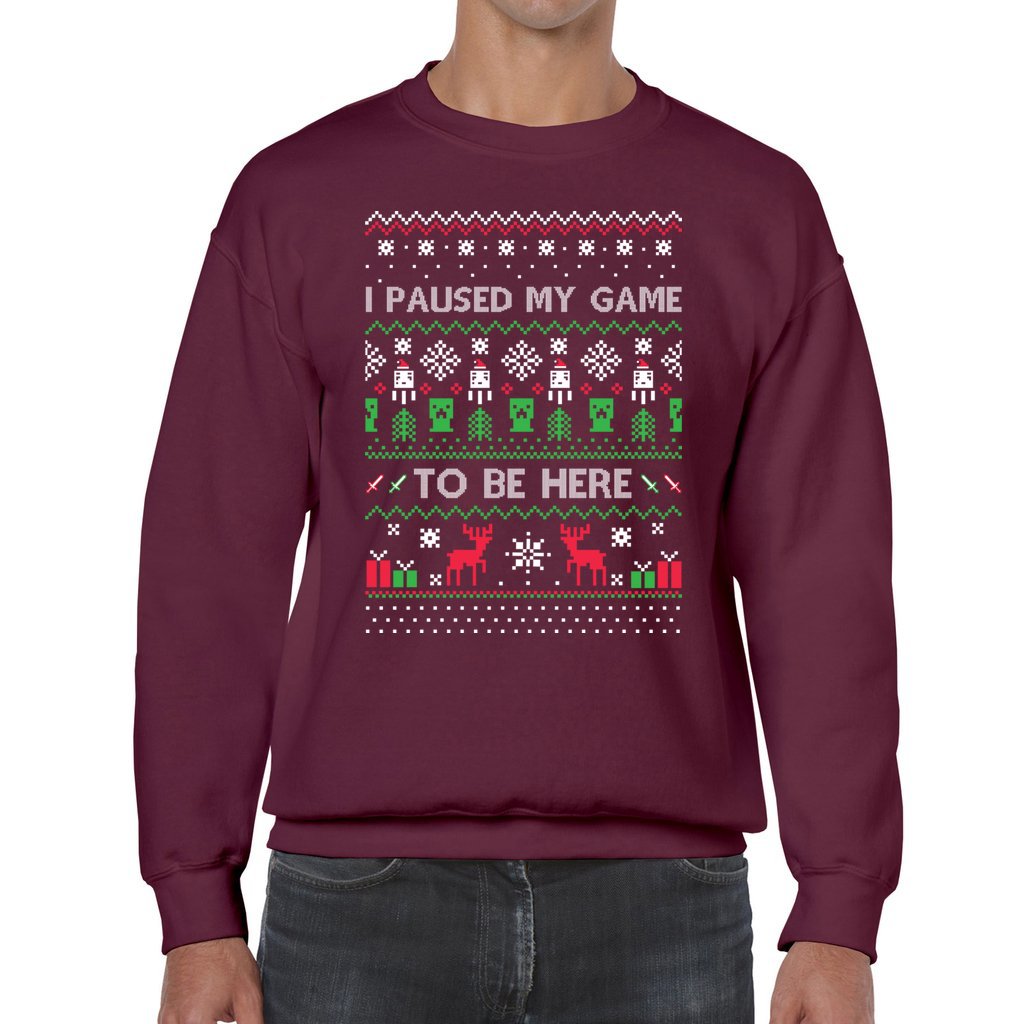 I Paused My Game To Be Here Funny Ugly Christmas Sweater - Image 8