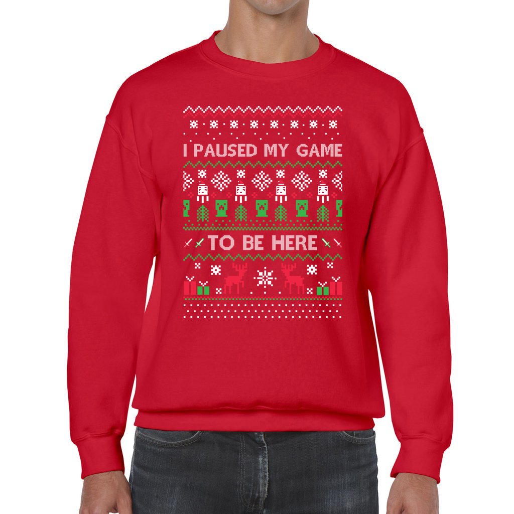 I Paused My Game To Be Here Funny Ugly Christmas Sweater - Image 4