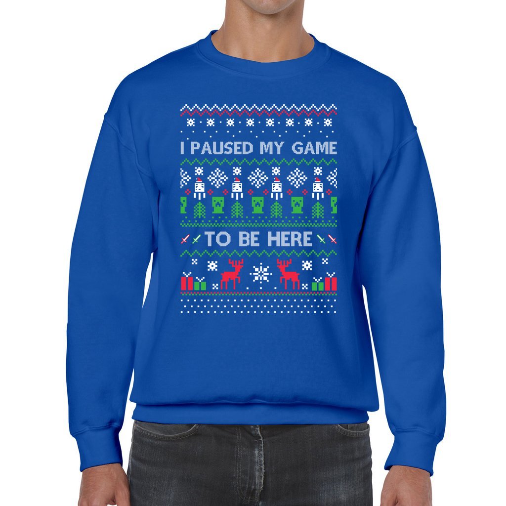 I Paused My Game To Be Here Funny Ugly Christmas Sweater - Image 5