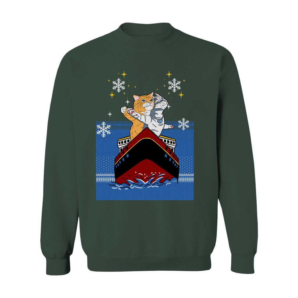 Cat Titanic Women's Ugly Christmas Sweater - Image 7
