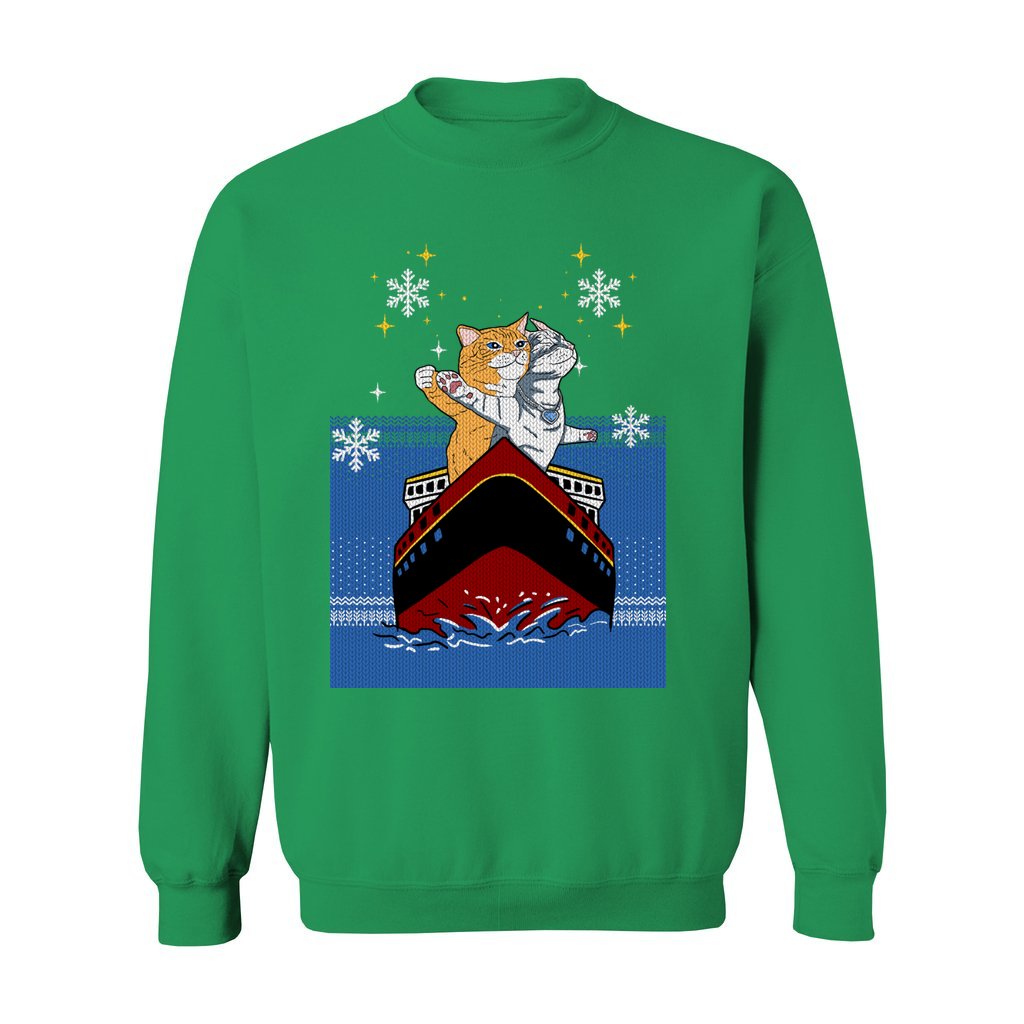 Cat Titanic Women's Ugly Christmas Sweater - Image 4