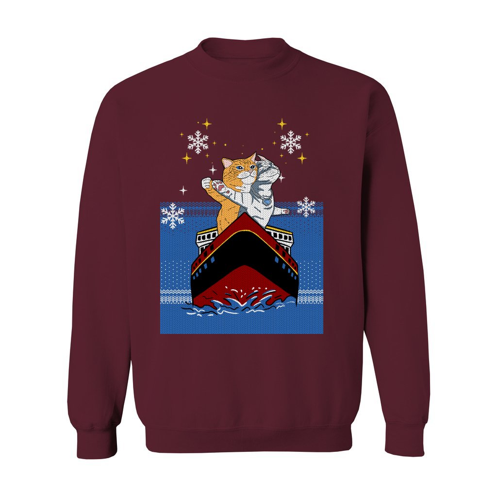 Cat Titanic Women's Ugly Christmas Sweater - Image 6