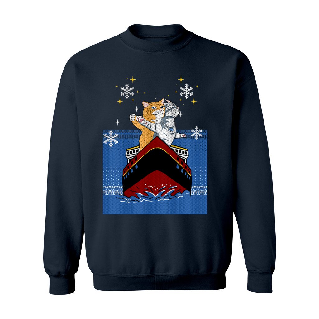Cat Titanic Women's Ugly Christmas Sweater - Image 5