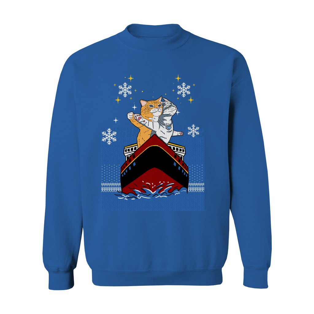 Cat Titanic Women's Ugly Christmas Sweater - Image 3