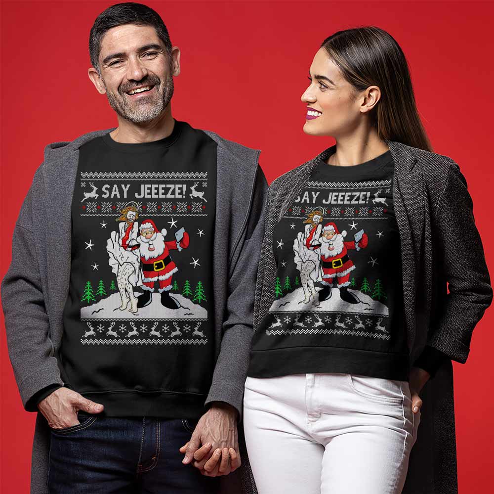 Funny Selfie Santa Ugly Christmas Sweater