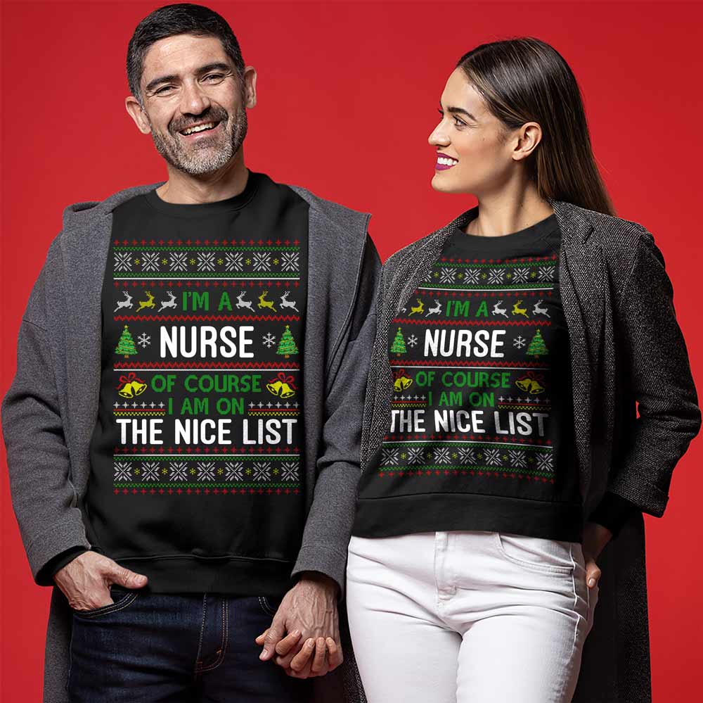 Nurse On The Nice List Christmas Sweater