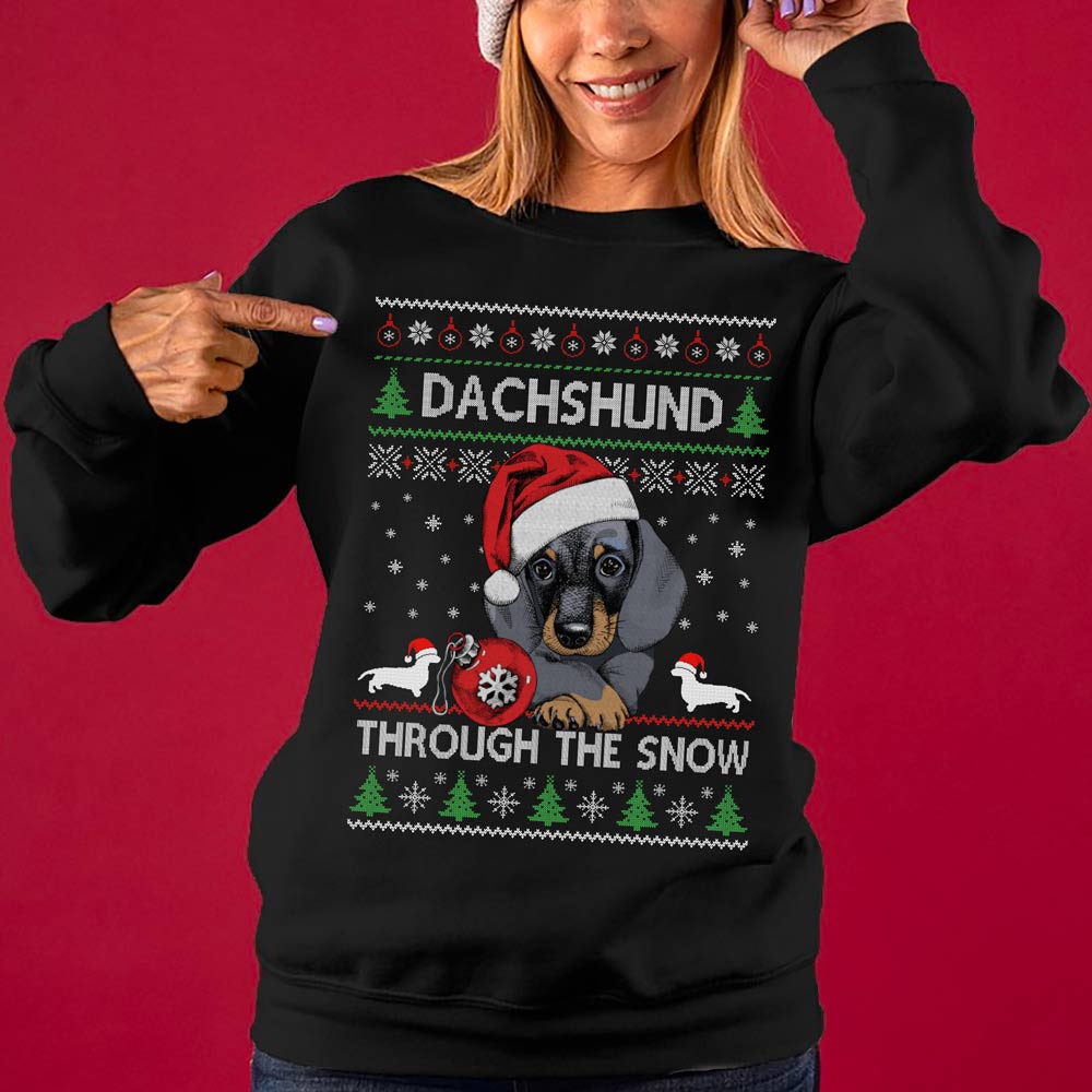 Dachshund Through The Snow Women's Ugly Sweater