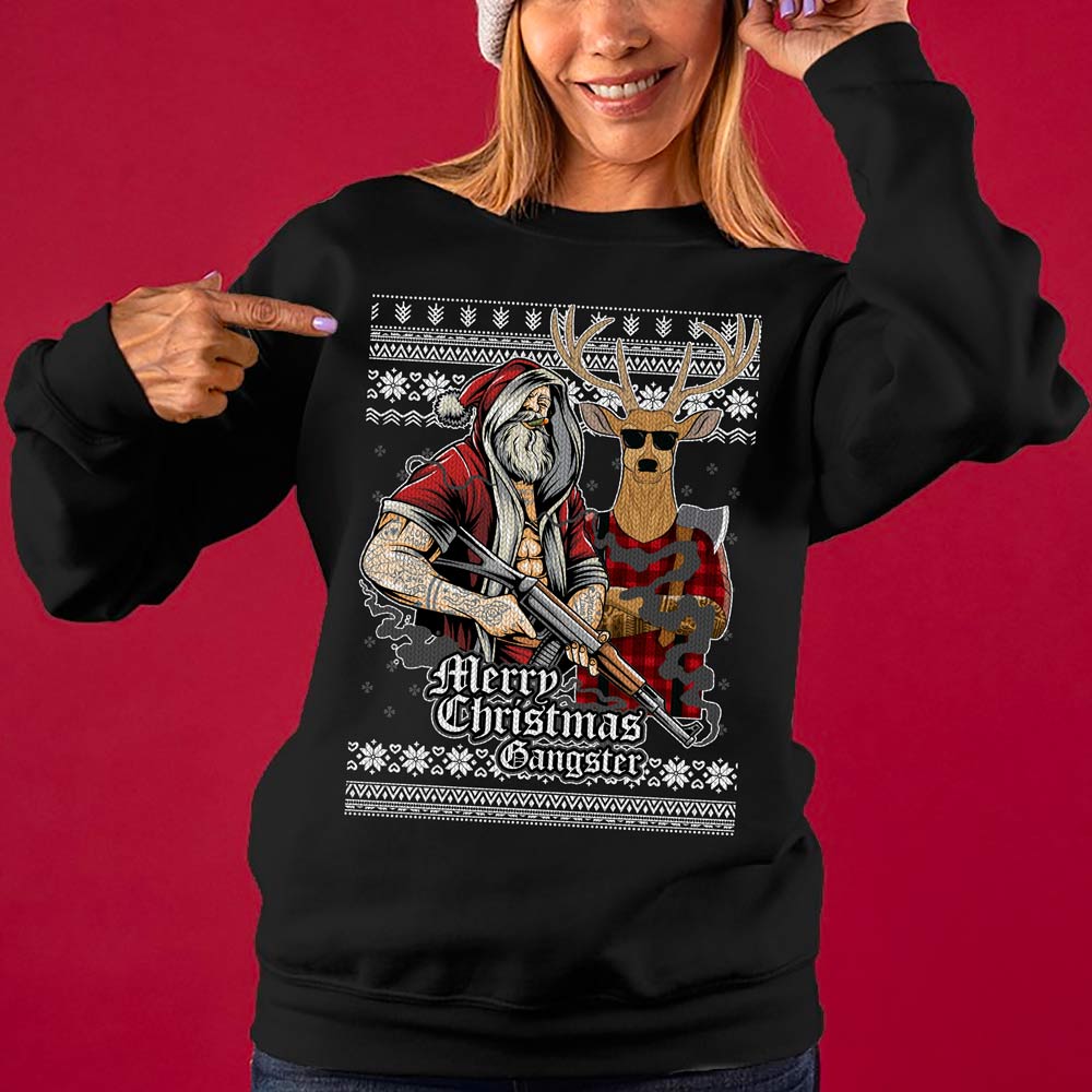 Tattooed Santa Women's Ugly Christmas Sweater