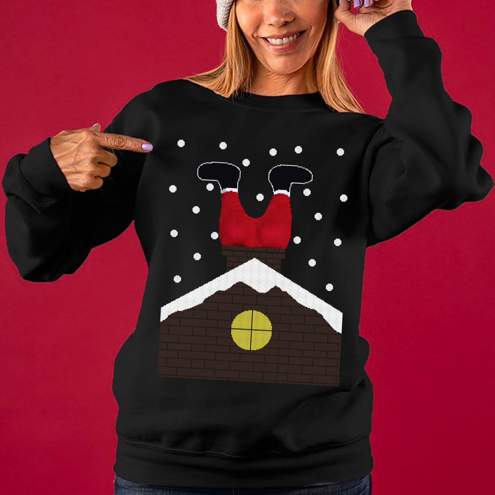 Santa’s Stuck Down The Chimney Tonight Women's Ugly Sweater