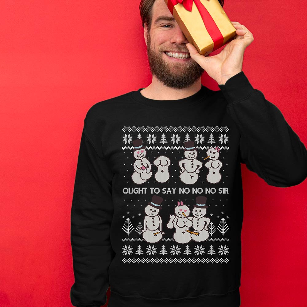 Inappropriate Snowman Men's Ugly Christmas Sweater