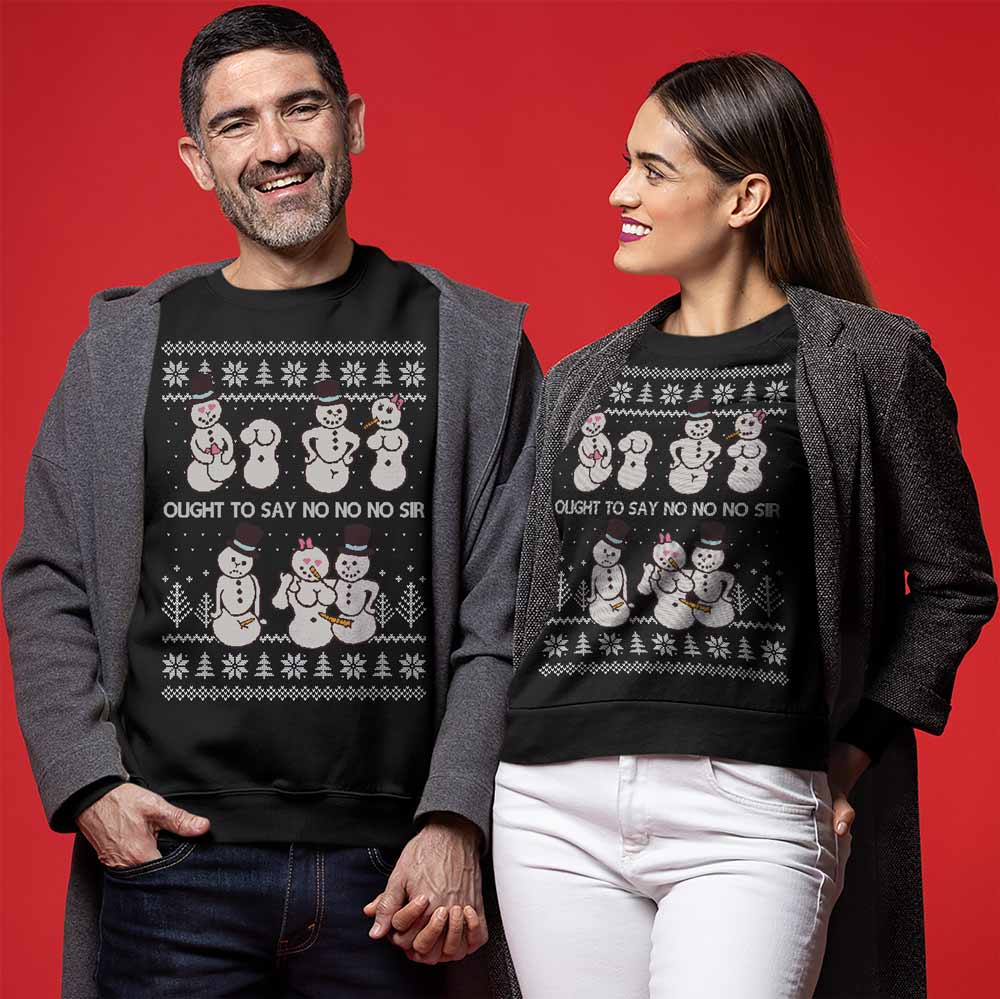 Inappropriate Snowman Ugly Christmas Sweater