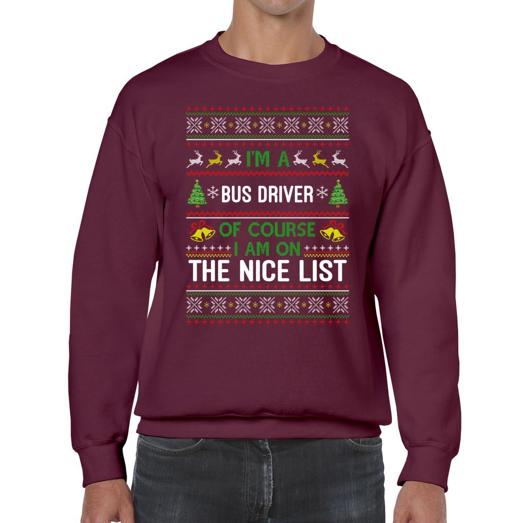 Bus Driver On The Nice List Christmas Sweater Men - Image 6