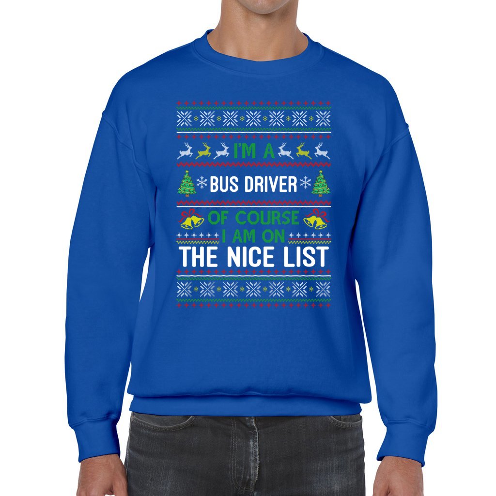 Bus Driver On The Nice List Christmas Sweater Women - Image 3