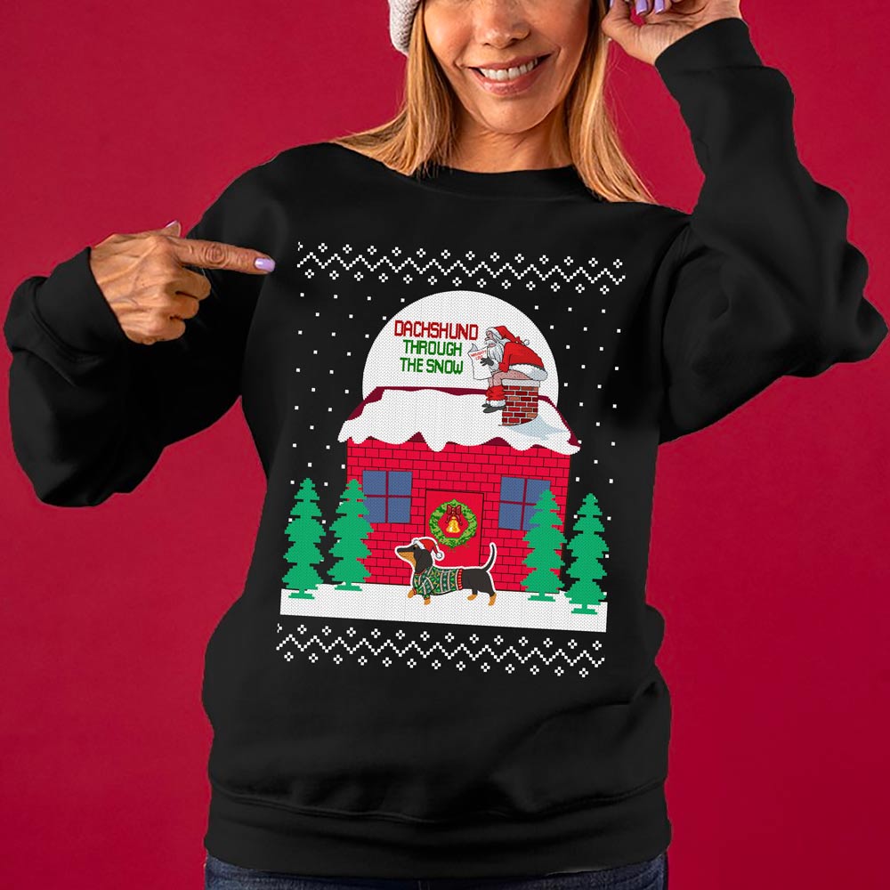Funny Dachshund Women's Ugly Christmas Sweater