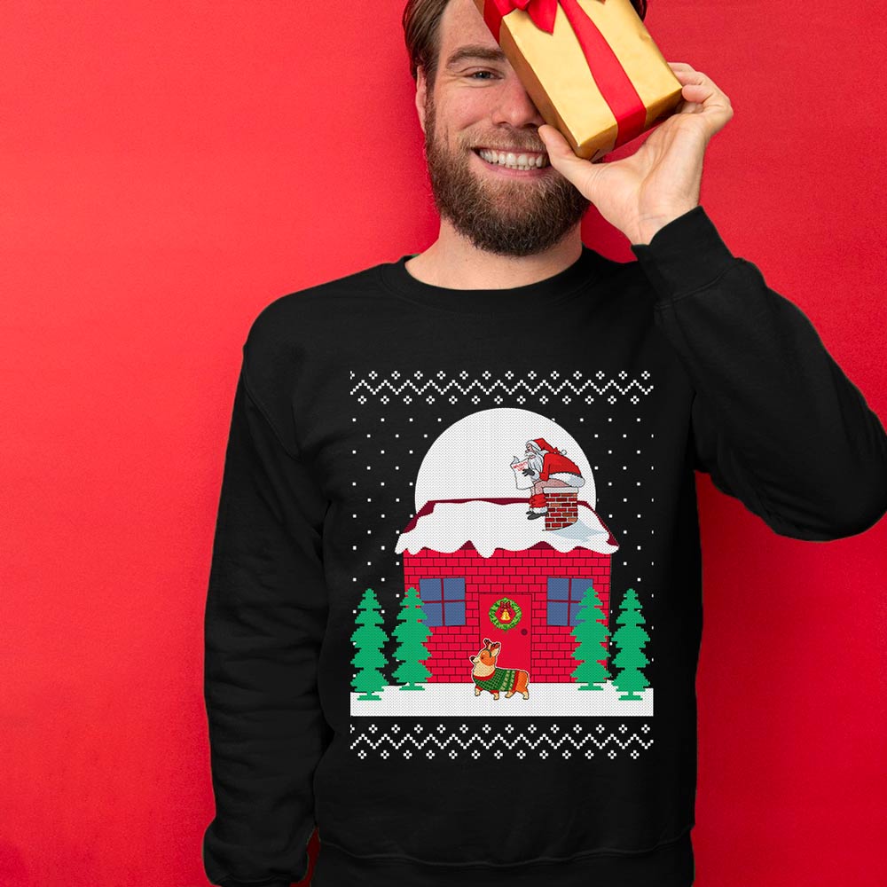 Corgi Christmas Sweater Men