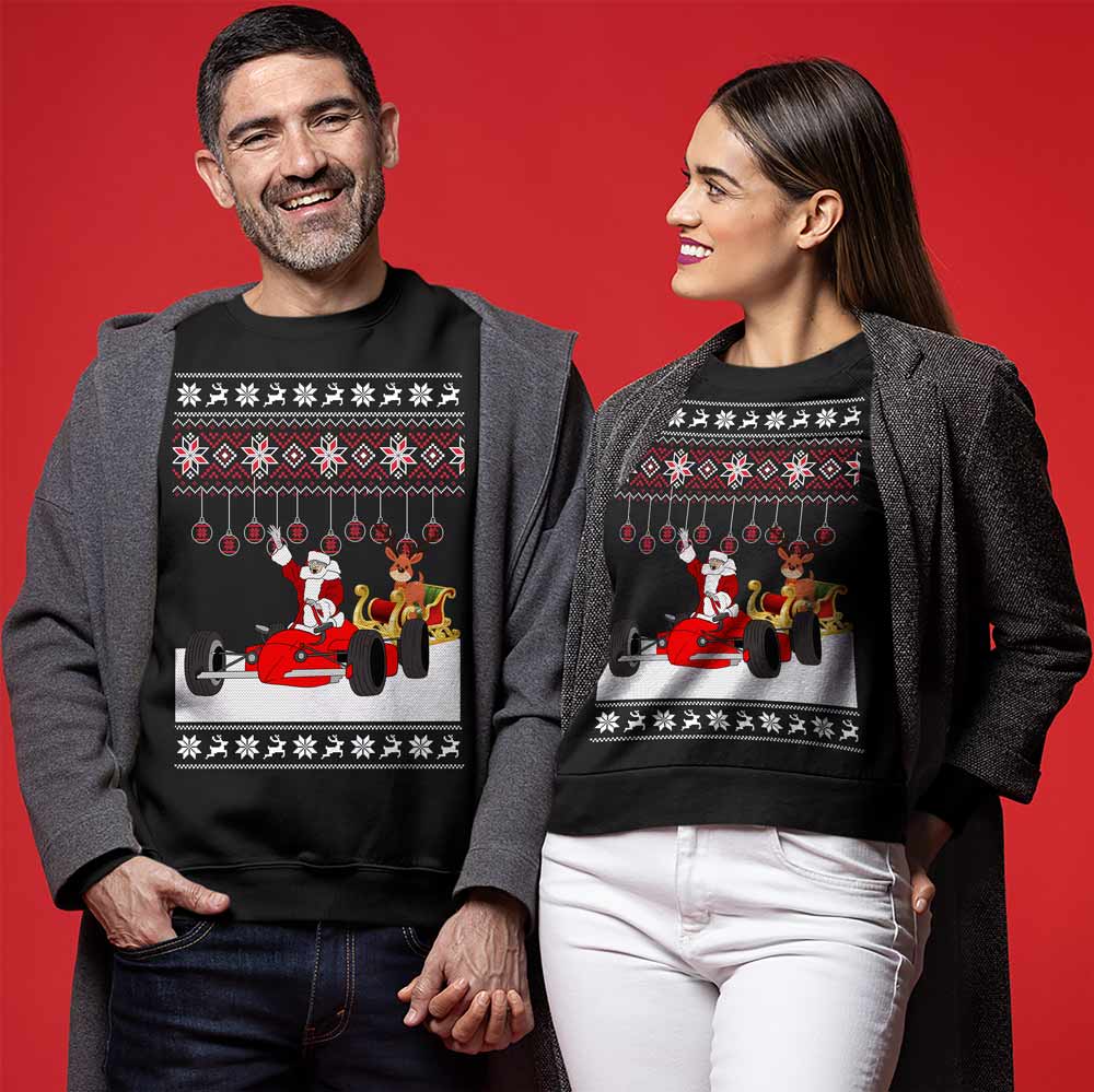 Racing Santa F1 Christmas Sweater