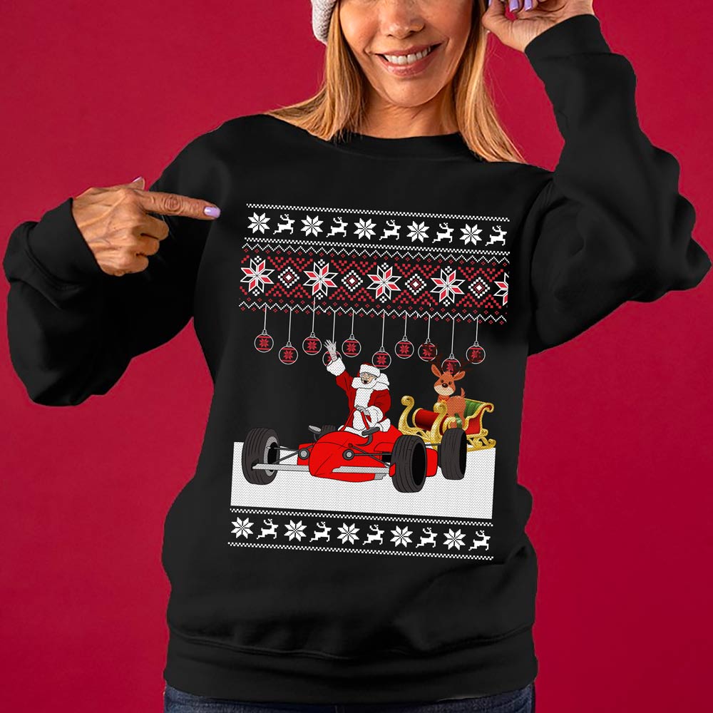 Racing Santa F1 Christmas Sweater Women