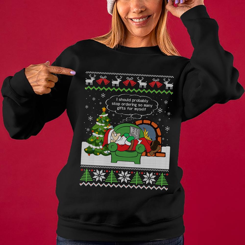 Funny Shopping Santa Women's Ugly Christmas Sweater
