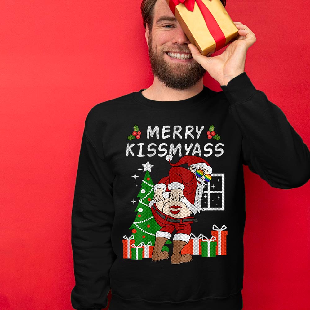 Naughty LGBT Santa Men's Ugly Sweater