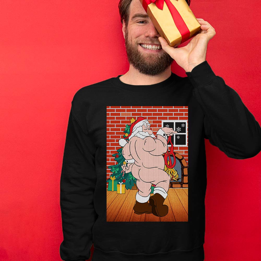 Inappropriate Santa Men's Ugly Sweater