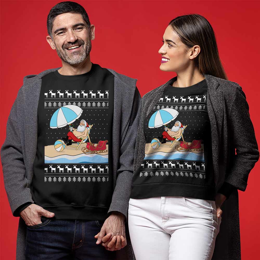 Santa On The Beach Christmas Sweater