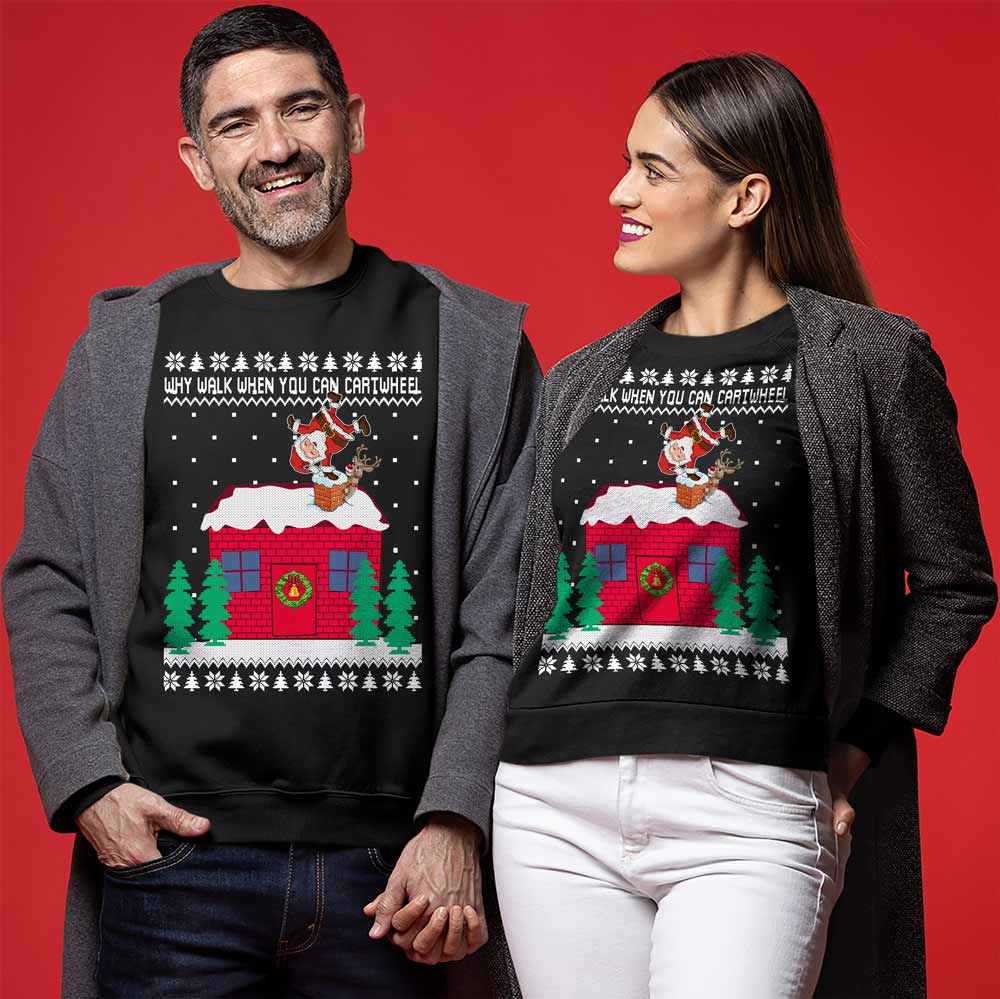 Funny Cartwheel Ugly Christmas Sweater