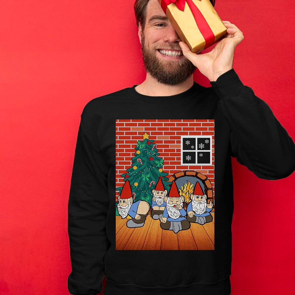 Naughty Gnome Men's Ugly Christmas Sweater