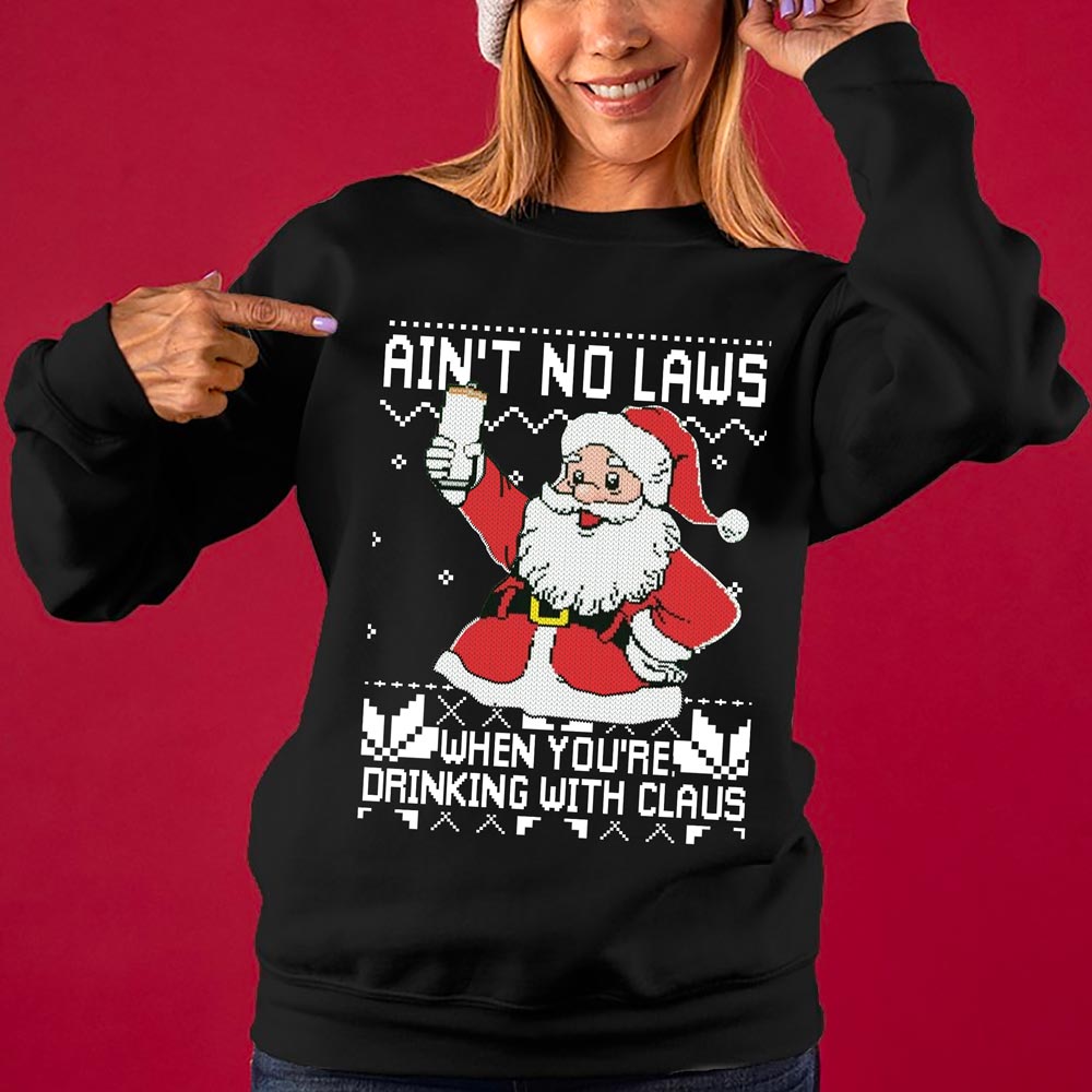 Drinking With Claus Women's Ugly Christmas Sweater