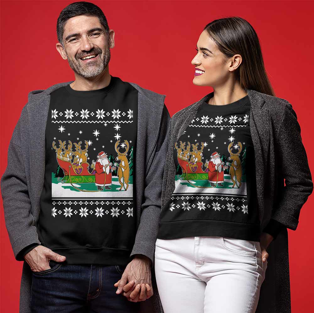 Funny Hyperid Sleigh Ugly Christmas Sweater