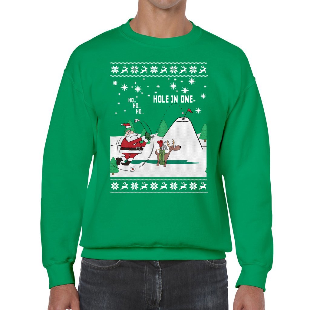 North Pole Santa Playing Golf Ugly Christmas Sweater - Image 6