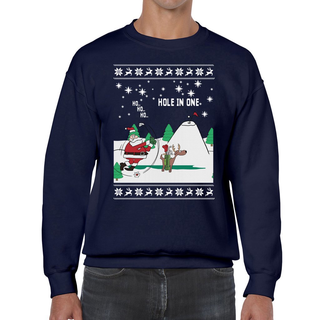 North Pole Santa Playing Golf Ugly Christmas Sweater - Image 7