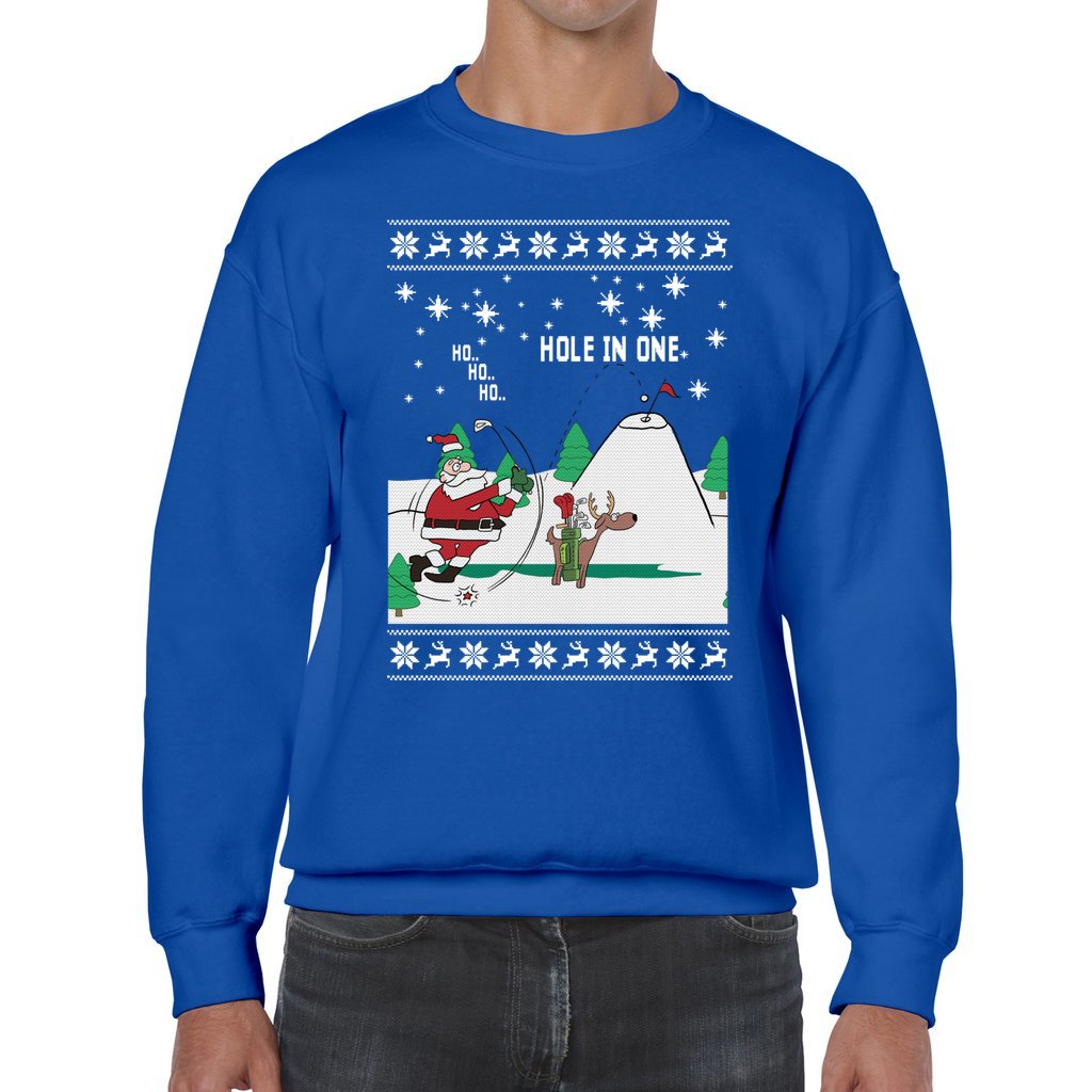 North Pole Santa Playing Golf Ugly Christmas Sweater - Image 5