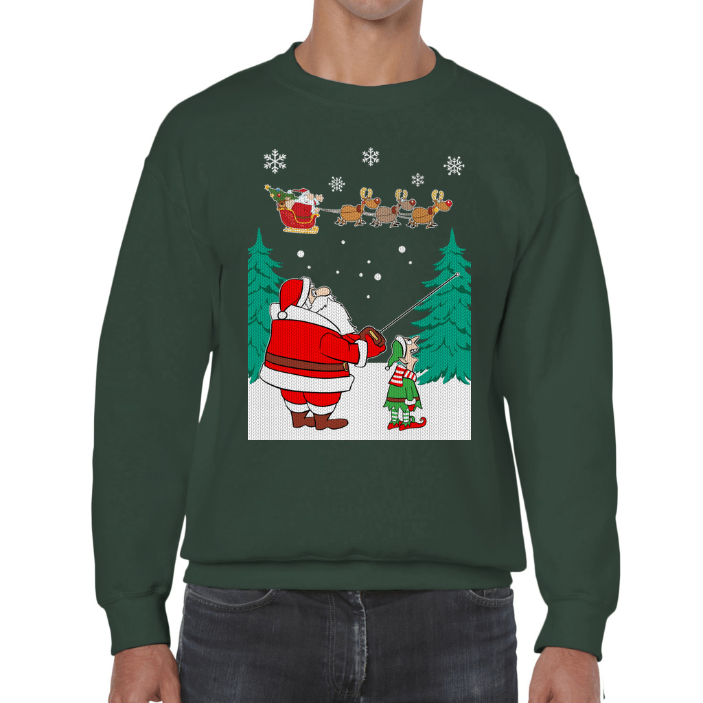 Funny Santa Elf Ugly Christmas Sweaters