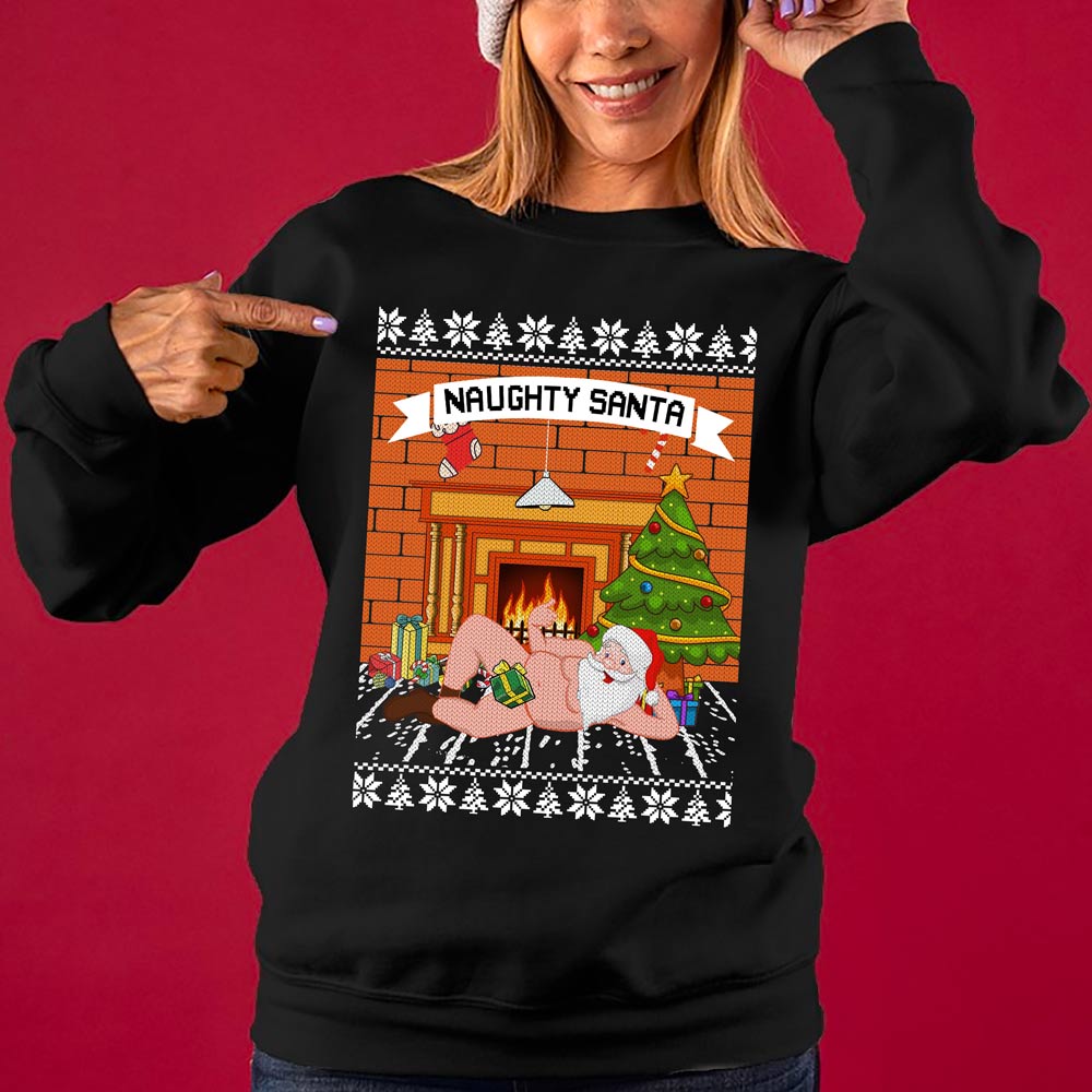Naughty Santa Funny Women's Ugly Christmas Sweater