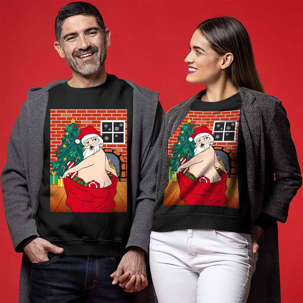 Ugly Christmas Sweater Naughty Santa