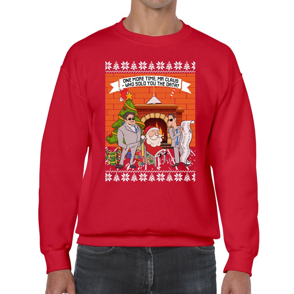 Mr Claus Who Sold You Data Ugly Christmas Sweater - Image 4