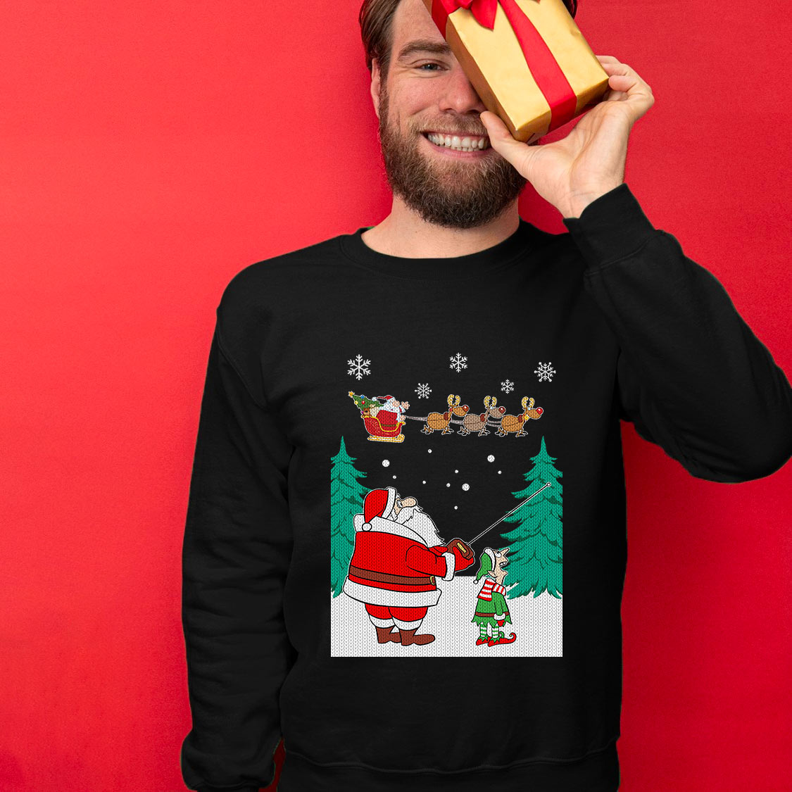Hilarious Santa Elf Men's Ugly Christmas Sweaters
