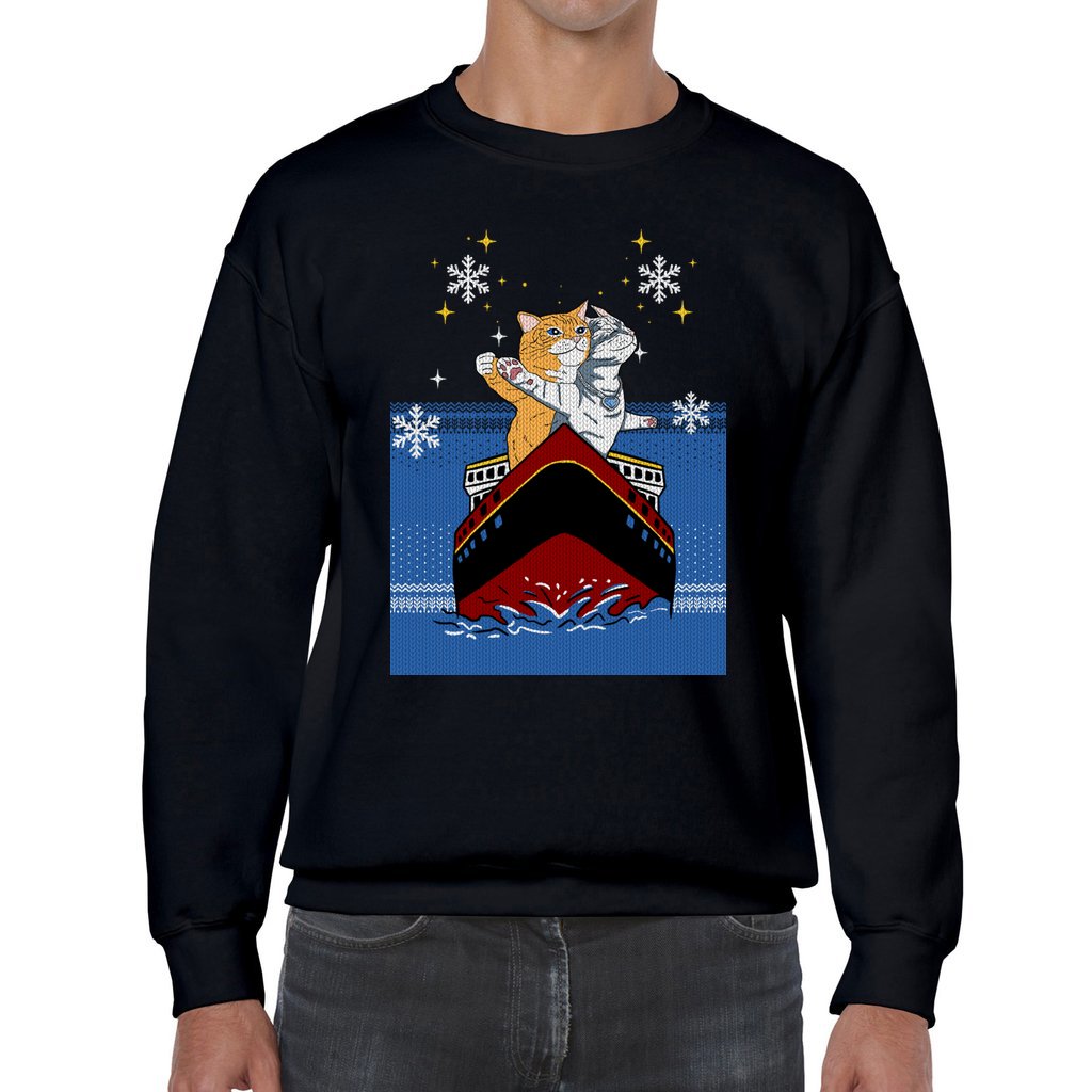 Cat Titanic Women's Ugly Christmas Sweater - Image 8