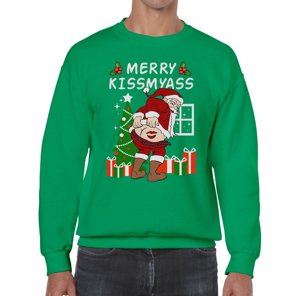 Merry Kissmyass Christmas Sweater - Image 6