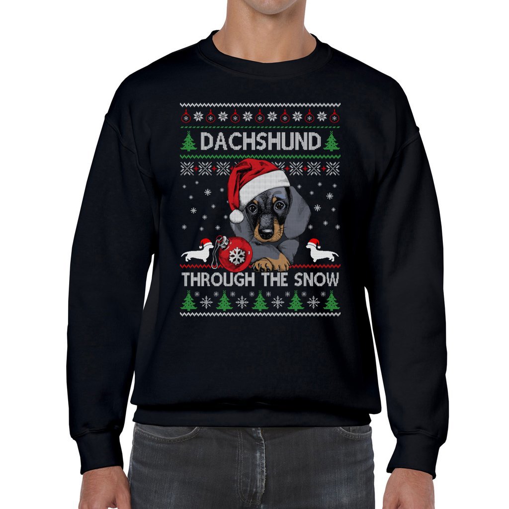 Dachshund Through The Snow Men's Ugly Sweater - Image 8
